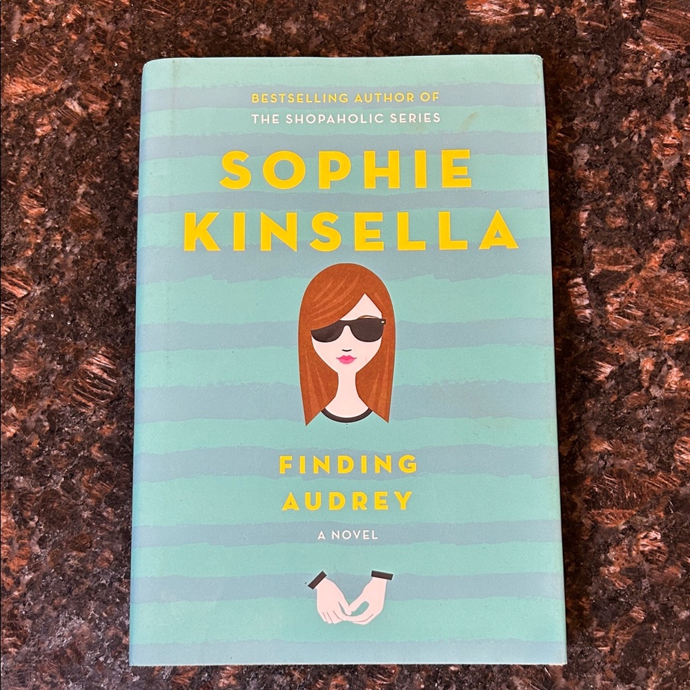 Sophie Kinsella "Finding Audrey" Hardcover Book - Aqua & Yellow